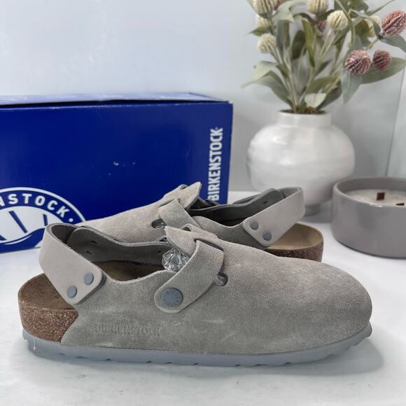 Birkenstock Tokio II Suede Clog Stone Coin Narrow Fit 1028309 Women 5/Men 3 NWB - Picture 6 of 10